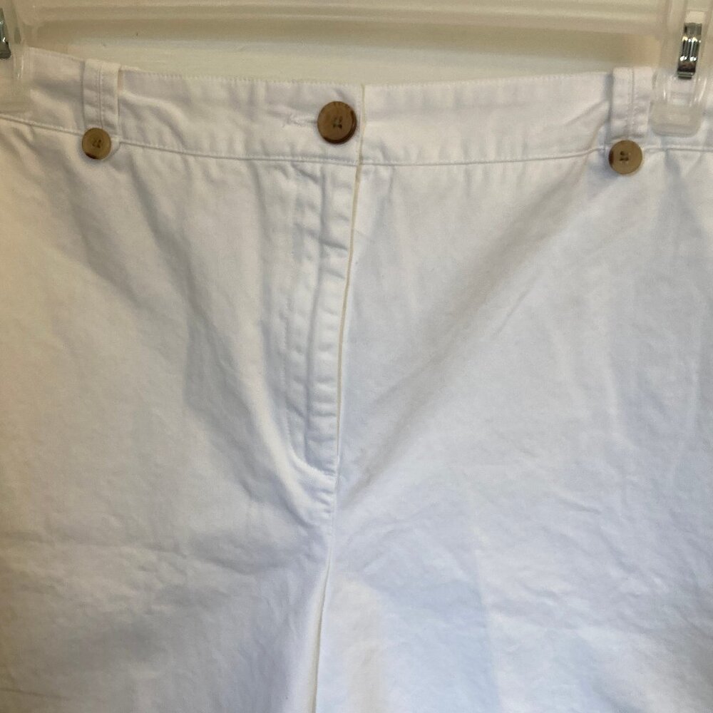 Lands End Bermuda Shorts, White, Size 16